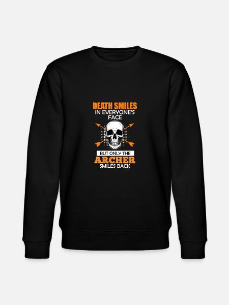 Archer smiles Archery saying - Stanley/Stella CHANGER Unisex Organic Sweatshirt - black