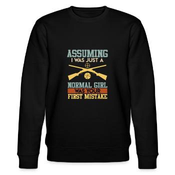 Damen Sportschütze Schießen Schütze - Stanley/Stella Unisex Bio-Sweatshirt CHANGER  - Schwarz - Vorne - Nik (191cm) & Marisol (170cm)