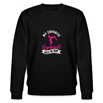 Funny Parent Gymnastics Mum My Favorite Gymnast - Stanley/Stella Unisex Bio-Sweatshirt CHANGER  - Schwarz - Vorne - Nik (191cm) & Marisol (170cm)