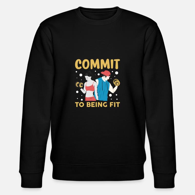 commit to being fit - Stanley/Stella Unisex Bio-Sweatshirt CHANGER  - Schwarz