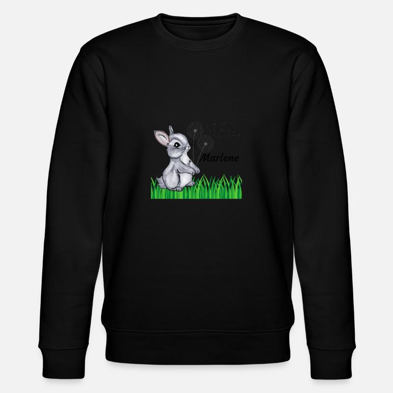 Rabbit Name Gift Marlene - Stanley/Stella CHANGER Unisex Organic Sweatshirt - black