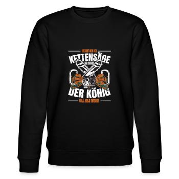Holzfäller Geschenk Forstwirt Lustig Sprüche - Stanley/Stella Unisex Bio-Sweatshirt CHANGER  - Schwarz - Vorne - Nik (191cm) & Marisol (170cm)