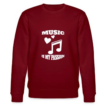 Musik Music Musiker Musiklehrer Spruch Musizieren - Stanley/Stella Unisex Bio-Sweatshirt CHANGER  - Burgunderrot - Vorne - Nik (191cm) & Marisol (170cm)