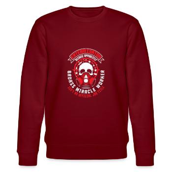 Pest Control Technician Exterminator Quote - Stanley/Stella Unisex Bio-Sweatshirt CHANGER  - Burgunderrot - Vorne - Nik (191cm) & Marisol (170cm)