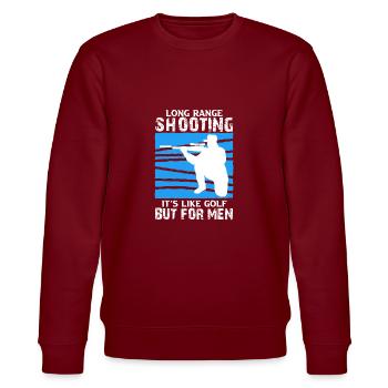 Long Range Shooting - Stanley/Stella Unisex Bio-Sweatshirt CHANGER  - Burgunderrot - Vorne - Nik (191cm) & Marisol (170cm)