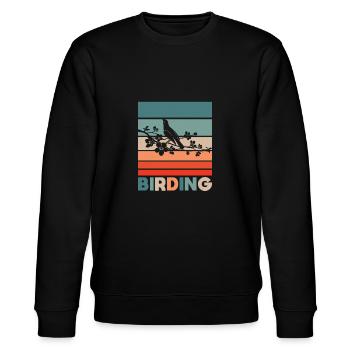 Nur Vogel - Stanley/Stella Unisex Bio-Sweatshirt CHANGER  - Schwarz - Vorne - Nik (191cm) & Marisol (170cm)