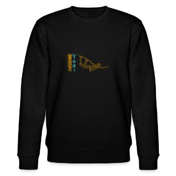 Awesome since 1981. Wakeboard Lifestyle - Stanley/Stella Unisex Bio-Sweatshirt CHANGER  - Schwarz - Vorne - Nik (191cm) & Marisol (170cm)