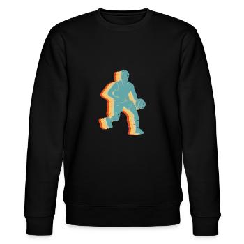 Vintage Basketbal - Stanley/Stella Uniseks bio-sweatshirt CHANGER  - zwart - Voor - Nik (191cm) & Marisol (170cm)