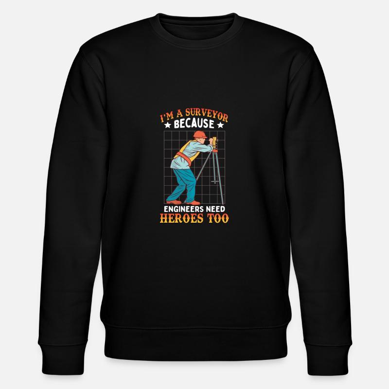 Surveyor Cartoon Quote - Stanley/Stella Unisex Bio-Sweatshirt CHANGER  - Schwarz