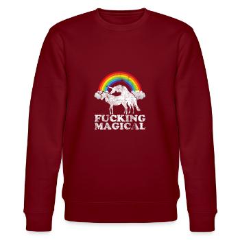 Regenbogen LGBTQ Pride Love Parade CSD Liebe - Stanley/Stella Unisex Bio-Sweatshirt CHANGER  - Burgunderrot - Vorne - Nik (191cm) & Marisol (170cm)