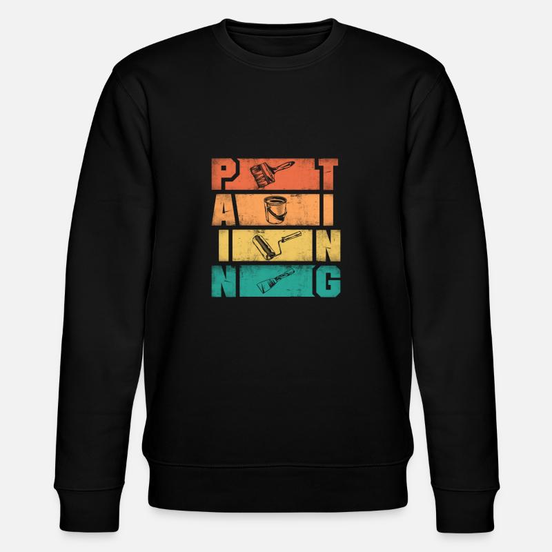 Painter Painting Silhouettes - Stanley/Stella Unisex Bio-Sweatshirt CHANGER  - Schwarz