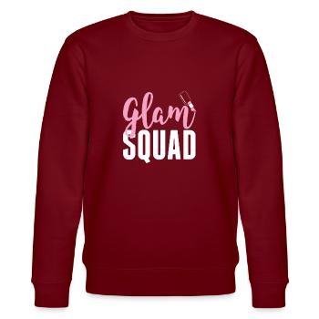Glam Squad Funny Makeup Cheer - Stanley/Stella CHANGER Unisex Organic Sweatshirt - burgundy - Front - Nik (191cm) & Marisol (170cm)