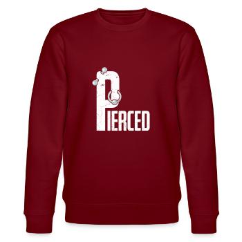 Pierced Piercing Piercings - Stanley/Stella CHANGER Unisex Organic Sweatshirt - burgundy - Front - Nik (191cm) & Marisol (170cm)