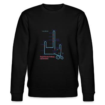 Begleit Hunde Laufschema - Stanley/Stella Unisex Bio-Sweatshirt CHANGER  - Schwarz - Vorne - Nik (191cm) & Marisol (170cm)