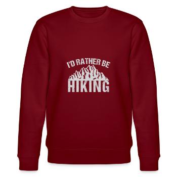 Id Rather Be Hiking - Stanley/Stella Unisex Bio-Sweatshirt CHANGER  - Burgunderrot - Vorne - Nik (191cm) & Marisol (170cm)