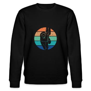 Süßes Retro Vintage Faultier - Stanley/Stella Unisex Bio-Sweatshirt CHANGER  - Schwarz - Vorne - Nik (191cm) & Marisol (170cm)