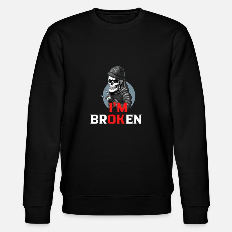 I am Broken - Stanley/Stella Unisex Bio-Sweatshirt CHANGER  - Schwarz