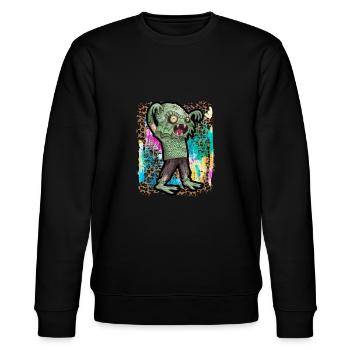Halloween Lake Monster Nessy Krawattenfarbe - Stanley/Stella Unisex Bio-Sweatshirt CHANGER  - Schwarz - Vorne - Nik (191cm) & Marisol (170cm)