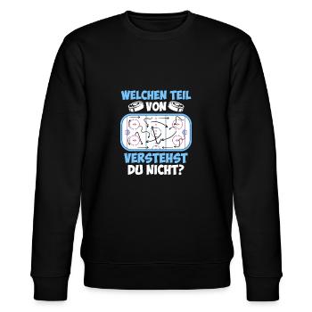 Eishockey Taktik Eishockeyspieler Eishockey - Stanley/Stella Unisex Bio-Sweatshirt CHANGER  - Schwarz - Vorne - Nik (191cm) & Marisol (170cm)