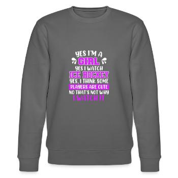 Damen Eishockey Fan Hockey Fan Damen - Stanley/Stella Unisex Bio-Sweatshirt CHANGER  - Burgunderrot - Vorne - Nik (191cm) & Marisol (170cm)