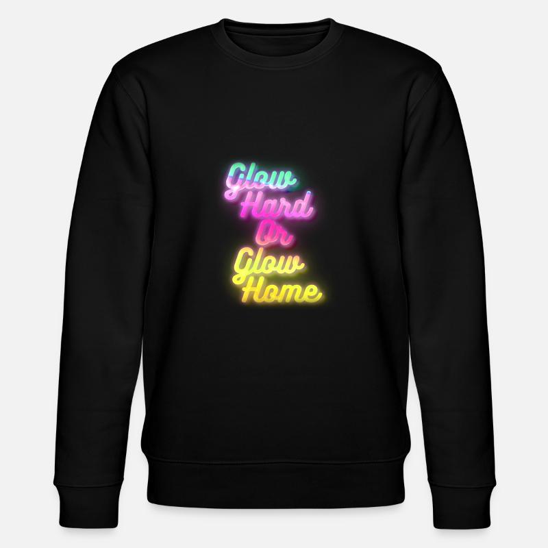 Glow Hard oder Glow Home - Stanley/Stella Unisex Bio-Sweatshirt CHANGER  - Schwarz