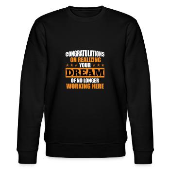 Jobwechsel Arbeitskollege lustig Verabschiedung - Stanley/Stella Unisex Bio-Sweatshirt CHANGER  - Schwarz - Vorne - Nik (191cm) & Marisol (170cm)