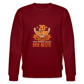 Dienstjubiläum 20 Jahre Firmenjubiläum - Stanley/Stella Unisex Bio-Sweatshirt CHANGER  - Burgunderrot - Vorne - Nik (191cm) & Marisol (170cm)