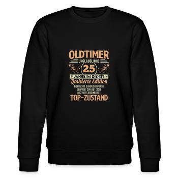 Dienstjubiläum 25 Jahre Firmenjubiläum - Stanley/Stella Unisex Bio-Sweatshirt CHANGER  - Schwarz - Vorne - Nik (191cm) & Marisol (170cm)