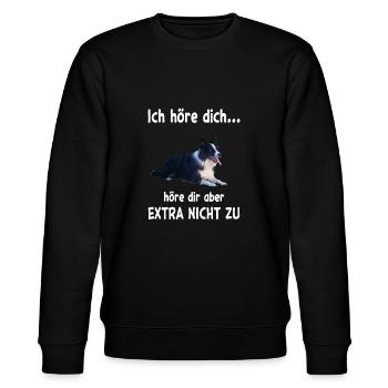 Border Collie Hund - Border Collie - Stanley/Stella Unisex Bio-Sweatshirt CHANGER  - Schwarz - Vorne - Nik (191cm) & Marisol (170cm)