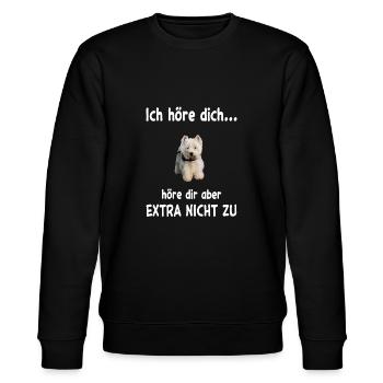 Westie Hund - Westie - Stanley/Stella Unisex Bio-Sweatshirt CHANGER  - Schwarz - Vorne - Nik (191cm) & Marisol (170cm)
