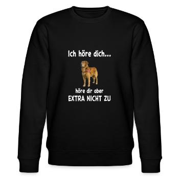 Golden Retriever Hund - Golden Retriever - Stanley/Stella Unisex Bio-Sweatshirt CHANGER  - Schwarz - Vorne - Nik (191cm) & Marisol (170cm)