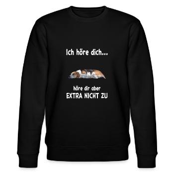 Estonian Hound Hund - Estonian Hound - Stanley/Stella Unisex Bio-Sweatshirt CHANGER  - Schwarz - Vorne - Nik (191cm) & Marisol (170cm)