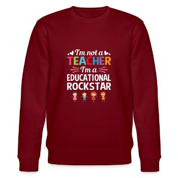 Grundschullehrer Kindergartenpädagogik - Stanley/Stella Unisex Bio-Sweatshirt CHANGER  - Burgunderrot - Vorne - Nik (191cm) & Marisol (170cm)