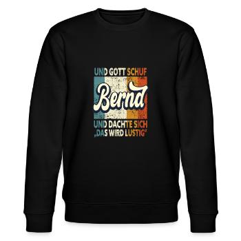 Bernd Name Vorname Geschenk - Stanley/Stella Unisex Bio-Sweatshirt CHANGER  - Schwarz - Vorne - Nik (191cm) & Marisol (170cm)