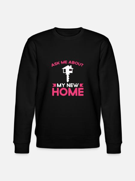 Ask me about my new home - Stanley/Stella CHANGER Unisex Organic Sweatshirt - black
