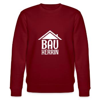 Bauherrin Eigenheim Richtfest Bauherrin - Stanley/Stella Unisex Bio-Sweatshirt CHANGER  - Burgunderrot - Vorne - Nik (191cm) & Marisol (170cm)