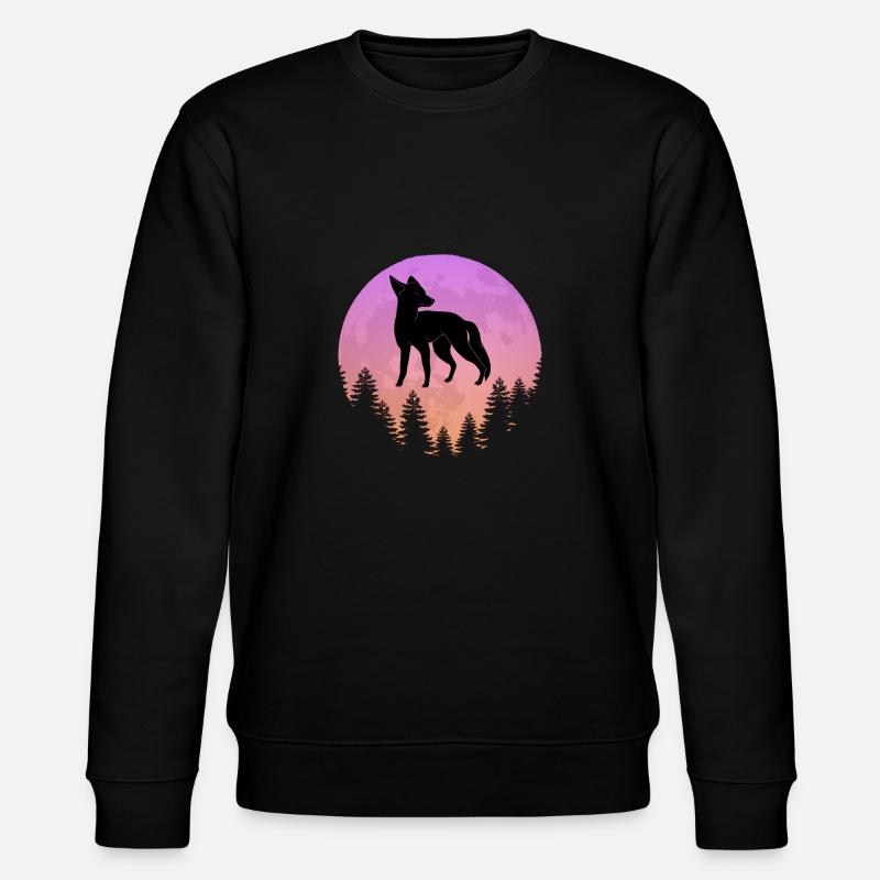 Natur Vollmond Fuchs Jäger - Stanley/Stella Unisex Bio-Sweatshirt CHANGER  - Schwarz