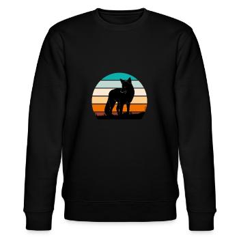 Vintage Fuchs Jäger Jagd - Stanley/Stella Unisex Bio-Sweatshirt CHANGER  - Schwarz - Vorne - Nik (191cm) & Marisol (170cm)