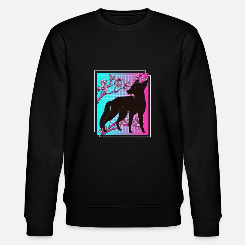 Kiteune Japanese fox - Stanley/Stella CHANGER Unisex Organic Sweatshirt - black