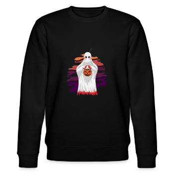 Gruseliger blutiger Geist für Horrorfans - Stanley/Stella Unisex Bio-Sweatshirt CHANGER  - Schwarz - Vorne - Nik (191cm) & Marisol (170cm)