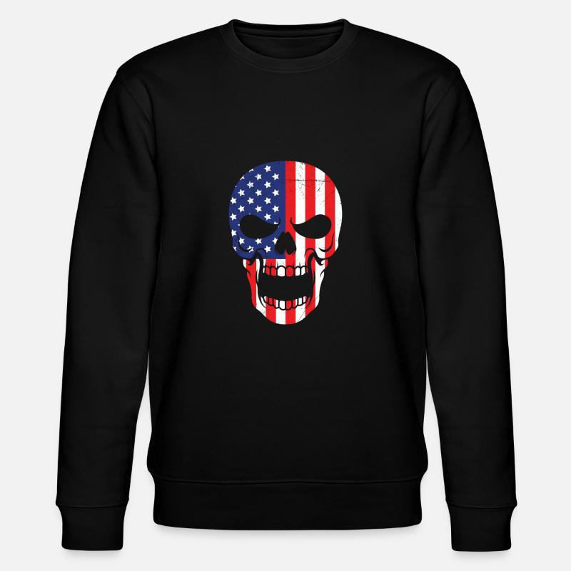Crâne d’Halloween aux États-Unis - Sweat bio CHANGER Stanley/Stella Unisexe - noir