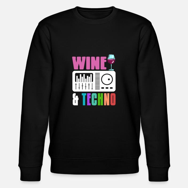 Wine And Techno - Stanley/Stella CHANGER Unisex Organic Sweatshirt - black