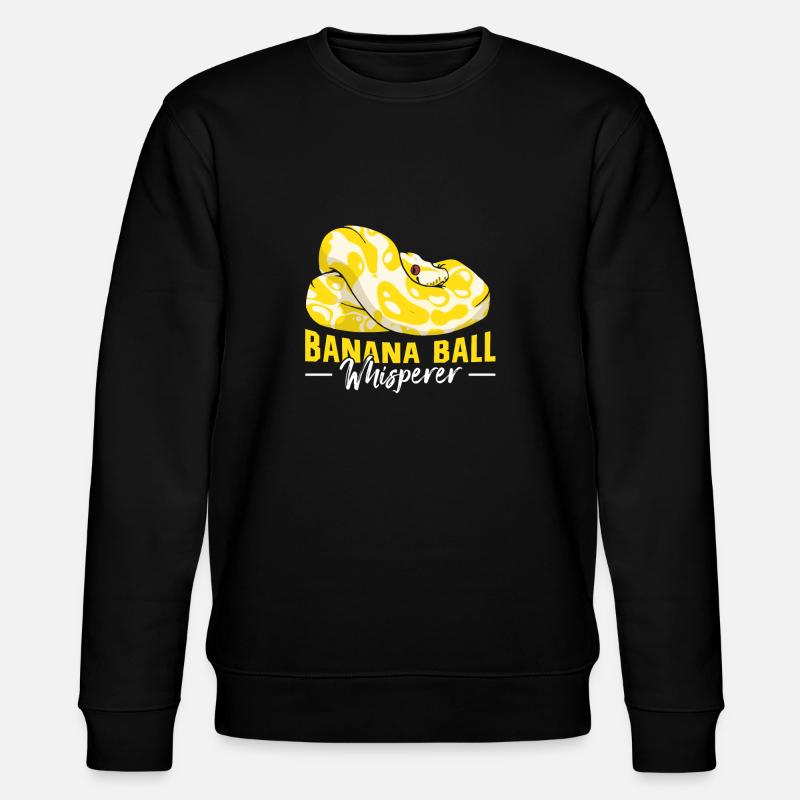 Banana Ball Python Whisperer - Stanley/Stella CHANGER Unisex Organic Sweatshirt - black
