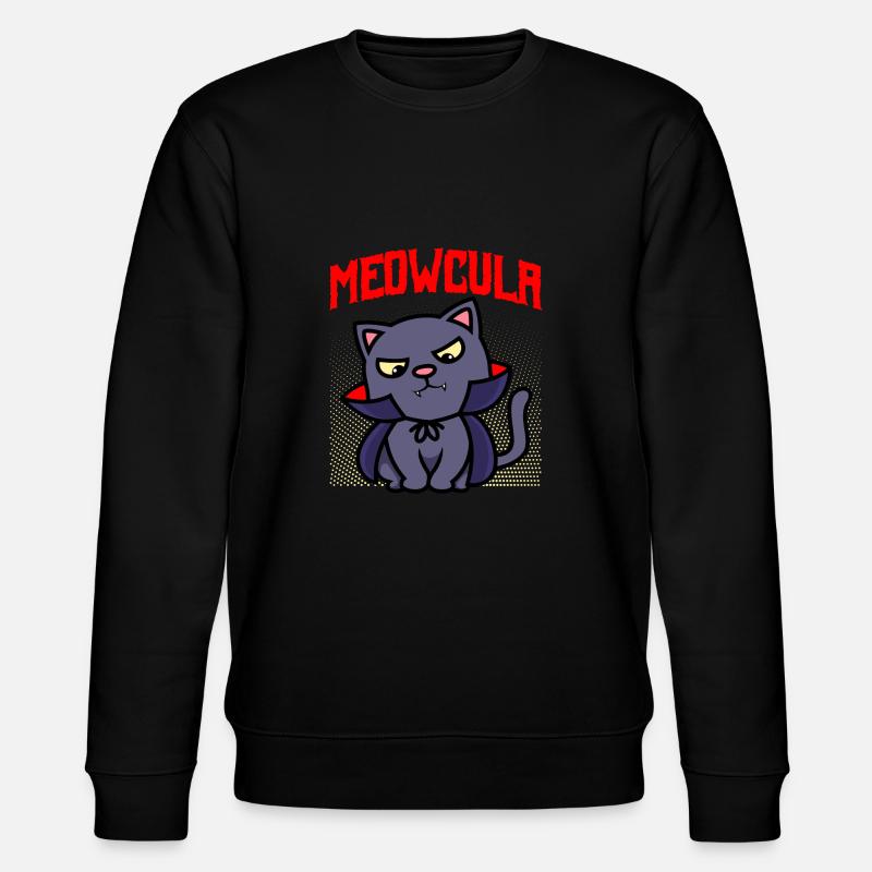 Dracula Halloween Katze - Stanley/Stella Unisex Bio-Sweatshirt CHANGER  - Schwarz