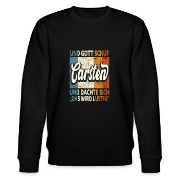 Carsten Name Geschenk Geburtstag - Stanley/Stella Unisex Bio-Sweatshirt CHANGER  - Schwarz - Vorne - Nik (191cm) & Marisol (170cm)