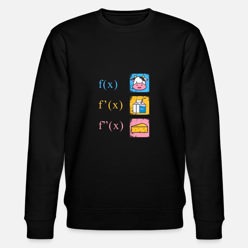 Mathe Ableitung Kuh Milch Käse - Stanley/Stella Unisex Bio-Sweatshirt CHANGER  - Schwarz