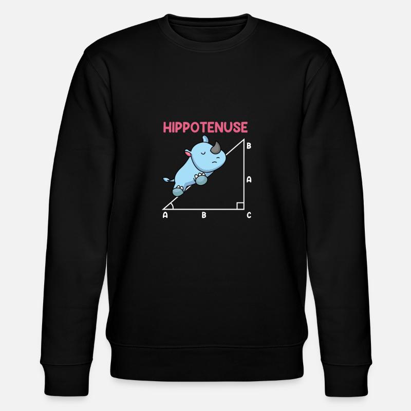 Hypotenuse Hippo Hippotenuse Math - Stanley/Stella CHANGER Unisex Organic Sweatshirt - black