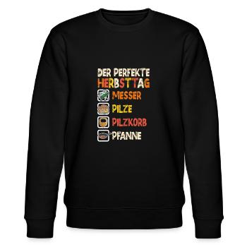 Pilze Sammeln Pilzsammler Pilzexperte Spruch - Stanley/Stella Unisex Bio-Sweatshirt CHANGER  - Schwarz - Vorne - Nik (191cm) & Marisol (170cm)