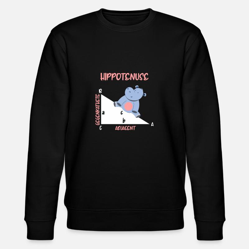 Mathematician Hippotenuse Hippo Triangle - Stanley/Stella CHANGER Unisex Organic Sweatshirt - black