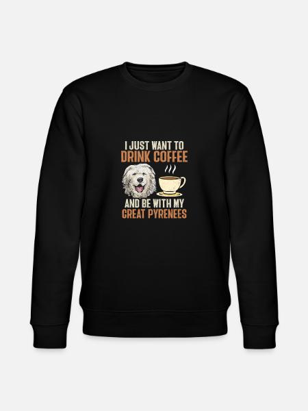 Great Pyrenees Hund Kaffee Pyrenäen - Stanley/Stella Unisex Bio-Sweatshirt CHANGER - Schwarz